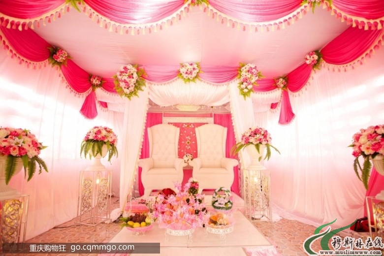 泰国穆斯林粉红色的婚礼