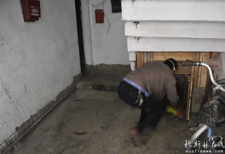 4月28日，江西南昌，有小区楼道里建了鸡棚，只能一只只的去摸。王祺/东方IC 