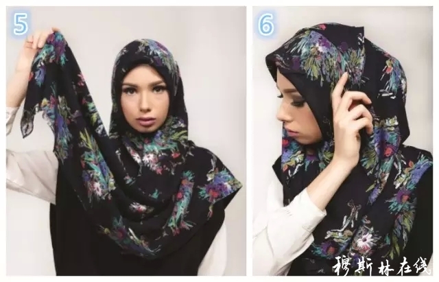 头巾戴法图片教程 - 头巾 - 穆斯林在线(muslimwww)
