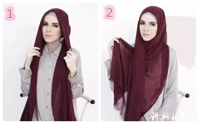头巾戴法图片教程